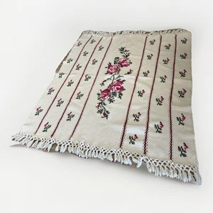 Vtg Crocheted Rose Afghan Throw Blanket Granny Chic Cottage Core Handmade 72z57” - Picture 1 of 4