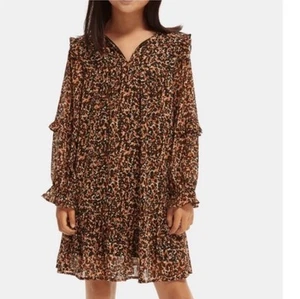 Scotch & Soda Girls Leopard Print Wide Fit Dress Size XL - Picture 1 of 10