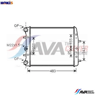 RADIATOR ENGINE COOLING SAA2005 FOR SKODA ROOMSTER/Praktik FABIA/Combi/II  VW - Image 1 of 4