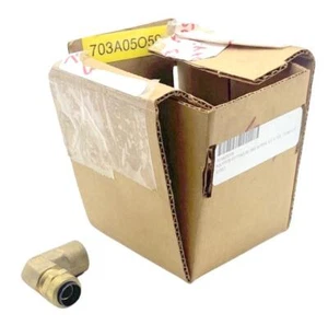 (Lot of 7) Parker 10507 Polytite Fitting 90° Elbow 1/2" x 3/8" Brass Finish - Picture 1 of 2