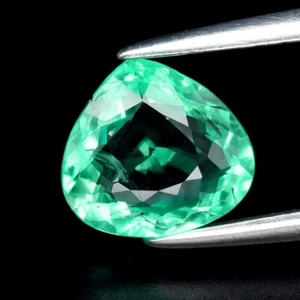 ZERTIFIKAT Inkl.* 0,74ct Birne Grün Smaragd Edelstein Sambia - Bild 1 von 5