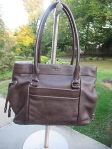 Kate Spade große schokobraune Umhängetasche aus genarbtem Leder mit doppeltem Griff - neuwertig! - Bild 1 von 12