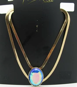 THALIA SODI Goldtone Large Stone Double Strand Statement Necklace - Picture 1 of 3