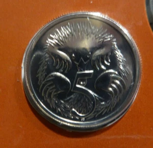 1986 Australian Five cent 5c coin - Echidna - UNC ex RAM mint set - Picture 1 of 2