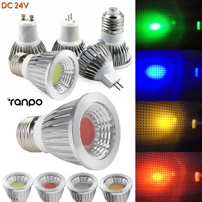 Dimmable DC 24V GU10 E27 MR16 E14 B22 COB LED Spotlights Bulb 12W 9W 7W Lamp RE - Image 1 of 4