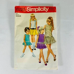 Vintage 1969 SIMPLICITY 8223 Pattern Girls Dress Size 7 Chest 26 CUT - Picture 1 of 4