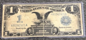 1899 $1 U.S. Black Eagle One Dollar Silver Certificate Speelman/White Bank Note - Picture 1 of 16