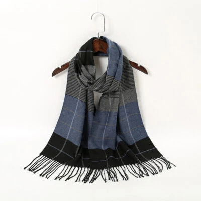Women Winter Plaid Scarf Soft Fluffy Thick Warm Pashmina Shawl Tassel Scarves v - Image 1 of 4