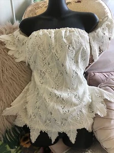 Top Spicy Sugar size 10 M stretchy ivory lace - Picture 1 of 5