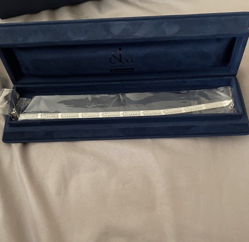 NUOVO Bracciale Maglia Logo Supreme Jacob & Co Argento Sterling Taglia L XL