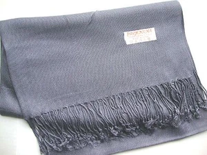 NEW Pashmina Fall Spring Scarf Scarves Silk Gray Solid Shawl Wrap Range Soft 78" - Picture 1 of 5