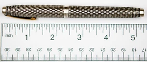 VTG Sterling Diamond Pattern Sheaffer Imperial Fountain Pen 14k Nib - Picture 1 of 3