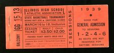 1939 Illinois High School State Basketball Championship Ticket Booklet Rockford