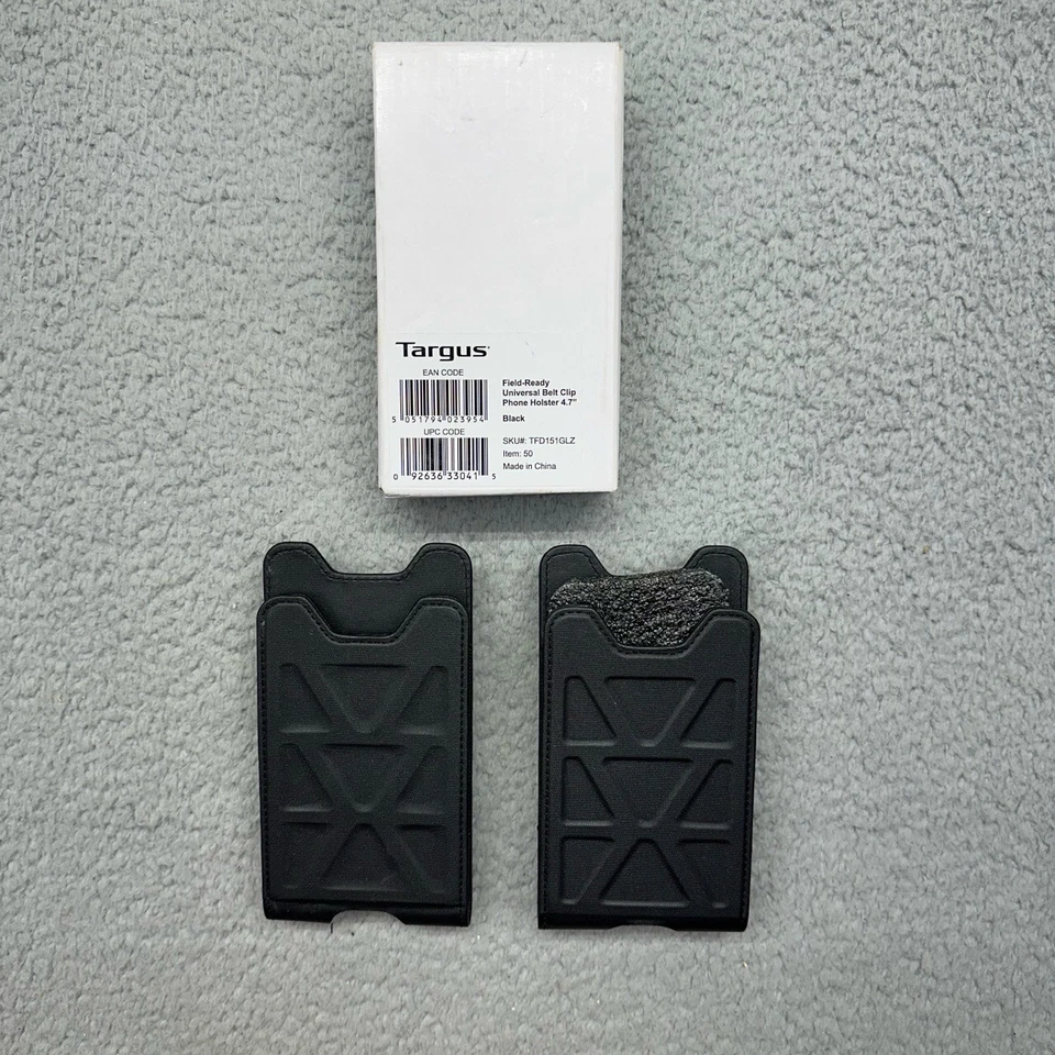 (2) Fundas de teléfono con clip de cinturón universales listas para el campo Targus de cuero TFD151GLZ 4,7” Foto 1 de 4
