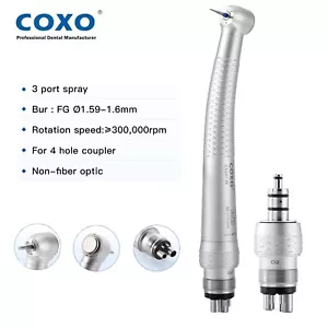 Pieza de mano de turbina de aire dental de alta velocidad COXO 3 puertos con acoplador de 4 orificios CX207-W - Imagen 1 de 17