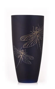 Vase Meadow Koboltblau matt Goldmetallic Kristallglas 300 mm - Bild 1 von 2
