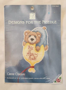 Designs For The Needle / Canvas Creations BEAR Bookmark 7704/ VTG 1993 - Picture 1 of 4