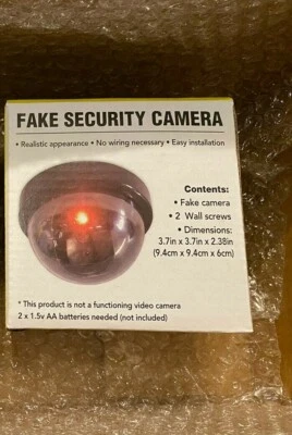 1 - Dummy Camera Fake Security CCTV Dome Camera with Flashing Red LED Light - Image 1 of 3