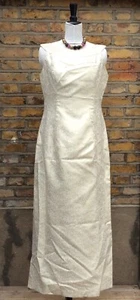 Vintage Sequel Couture International Cream Gold Evening Dress Size UK 16 - Picture 1 of 11