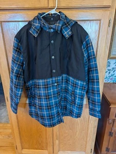 CRAFTSMAN FLANNEL SHIRT JACKET WITH HOOD QUILTED LINING NWT BLUE MENS XXL - Picture 1 of 9
