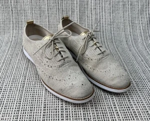 Cole Haan ZeroGrand Stitchlite Womens 9B Beige Wingtip Oxfords Shoes Comfort - Picture 1 of 20