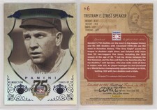 2014 Panini Hall of Fame Green Shield Blue /25 Tris Speaker #6 HOF Shield