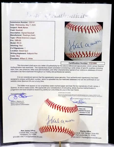 HANK AARON HOF Signed Autograph Auto NL Baseball Braves SWEET SPOT JSA 💎LOA. - Picture 1 of 8