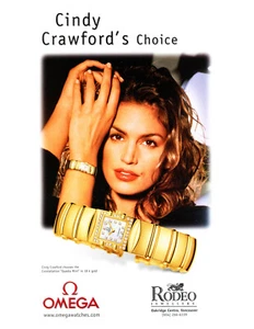 OMEGA WATCH MAGAZINE promo ad #035 ORIGINAL CINDY CRAWFORD - Picture 1 of 2
