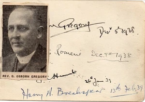 REV G OSBORN GREGORY + 3 - Signed Autograph Album Page - RELIGION - Picture 1 of 2