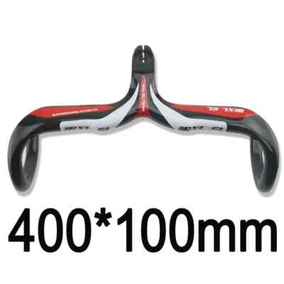 Integrated Carbon Road Bike Handlebars 28.6mm Internal Routing Bicycle Drop Bar - Image 1 of 4