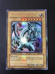 Yugioh Blue-Eyes White Dragon LOB-001 Ultra Rare 1st Edition PSA Great Condition - Bild 1 von 12