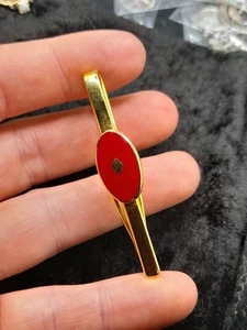 Old Vintage Red Enamel Tie Clip - Enamelled - For Gents & Aspiring Gentleman - Picture 1 of 6