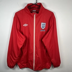 England Football Track Jacket Umbro Nationwide Full Zip Red Mens Size XL - Picture 1 of 20