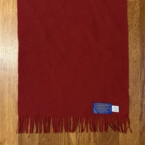 "Bufanda Pendleton 100 % lana virgen de colección bordes rojos con flecos Portland o EE. UU. 50"" de largo" - Imagen 1 de 12
