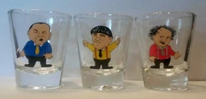 Up4Bid Set of 3 Three Stoogies 1 1/2 oz. Shot Glasses - Picture 1 of 1