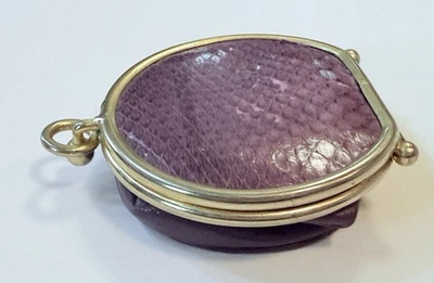 Vintage Giani Bernini Coin Purse Purple Leather Snakeskin Brass Unique Foto 1 de 4
