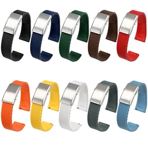 Correa de reloj de goma fluoro FKM de liberación rápida pulsera inteligente de 18-22 mm - Imagen 1 de 67