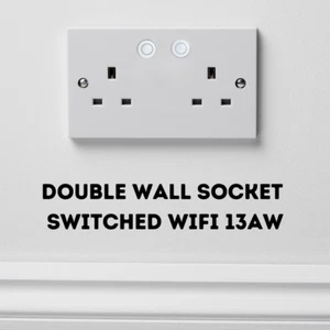 Enchufe doble de 2 velocidades 13A Wifi, enchufe de alimentación inteligente, conexión de dispositivos inteligentes - blanco - Imagen 1 de 7