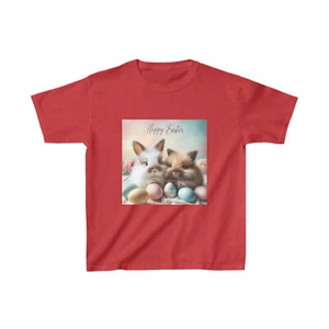 Kids Easter Tshirt, cute bunnies, US Cotton Easter T-shirt, Tee - Picture 1 of 21