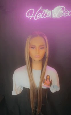 Johnetta Unit_Custom Blonde Highlights 13X4 HD Lace Frontal Human Hair Wig - Image 1 of 4