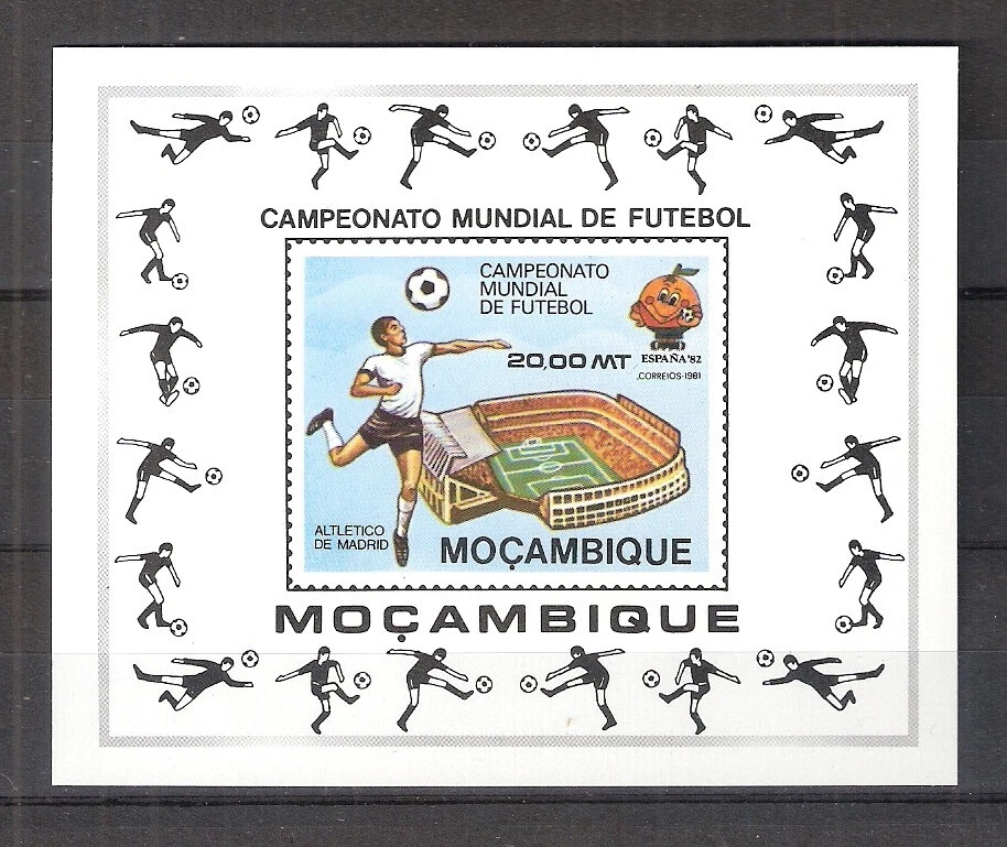 Fußball WM 1982-Mocambique Block 9 1981 postfrisch -F439 - Bild 1 von 1