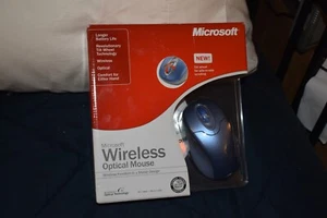 Microsoft Wireless Optical Mouse Tilt Wheel USB/PS2 Blue Open Box - Picture 1 of 9