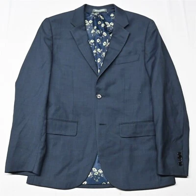 Indochino 38S Blue 100% Wool Slim Mens Blazer Suit Jacket Sport Coat - Image 1 of 4