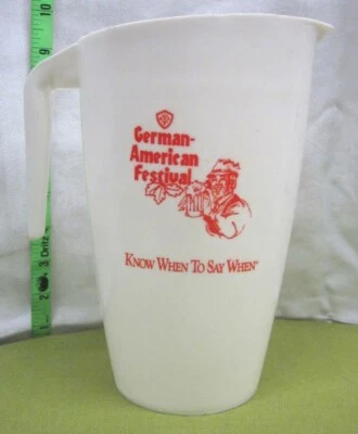 FESTIVAL ALEMÁN-AMERICANO jarra de plástico Oregon & Toledo beer stein Ohio años 80 Foto 1 de 3