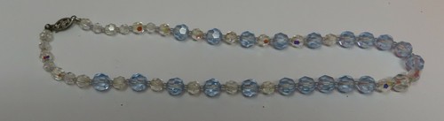 VETEMENTS Collana girocollo con perline in vetro trasparente 15" chiusura a gancio in argento