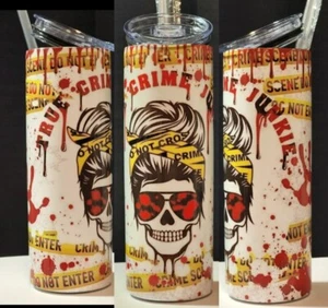 True Crime Junkie Messy Bun 20 Unzen dünner Becher (BRANDNEU) - Bild 1 von 5