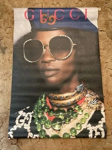 Authentic GUCCI Sunglasses Art DOUBLE SIDED Canvas Window POSTER SIZE 24”x35” - Picture 1 of 2