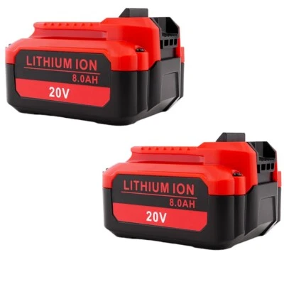 DYNAMOWORKS 2 PACK 8.0Ah For Craftsman High Capacity Lithium Ion Battery 20V CMCB204 CMCB205