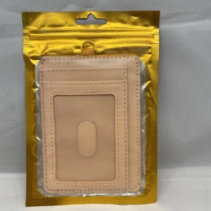 Light Pink/Peach Slim card holder wallet for women, ID window, CC Slots, Pocket - Picture 1 of 1