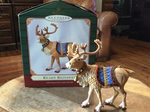 Hallmark Keepsake “Ready Reindeer” Christmas Ornament 2001 5” tall - Picture 1 of 2